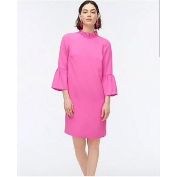 J. Crew Ruffle Neck Shift Dress in 365 Crepe Size 2 - Picture 1 of 6